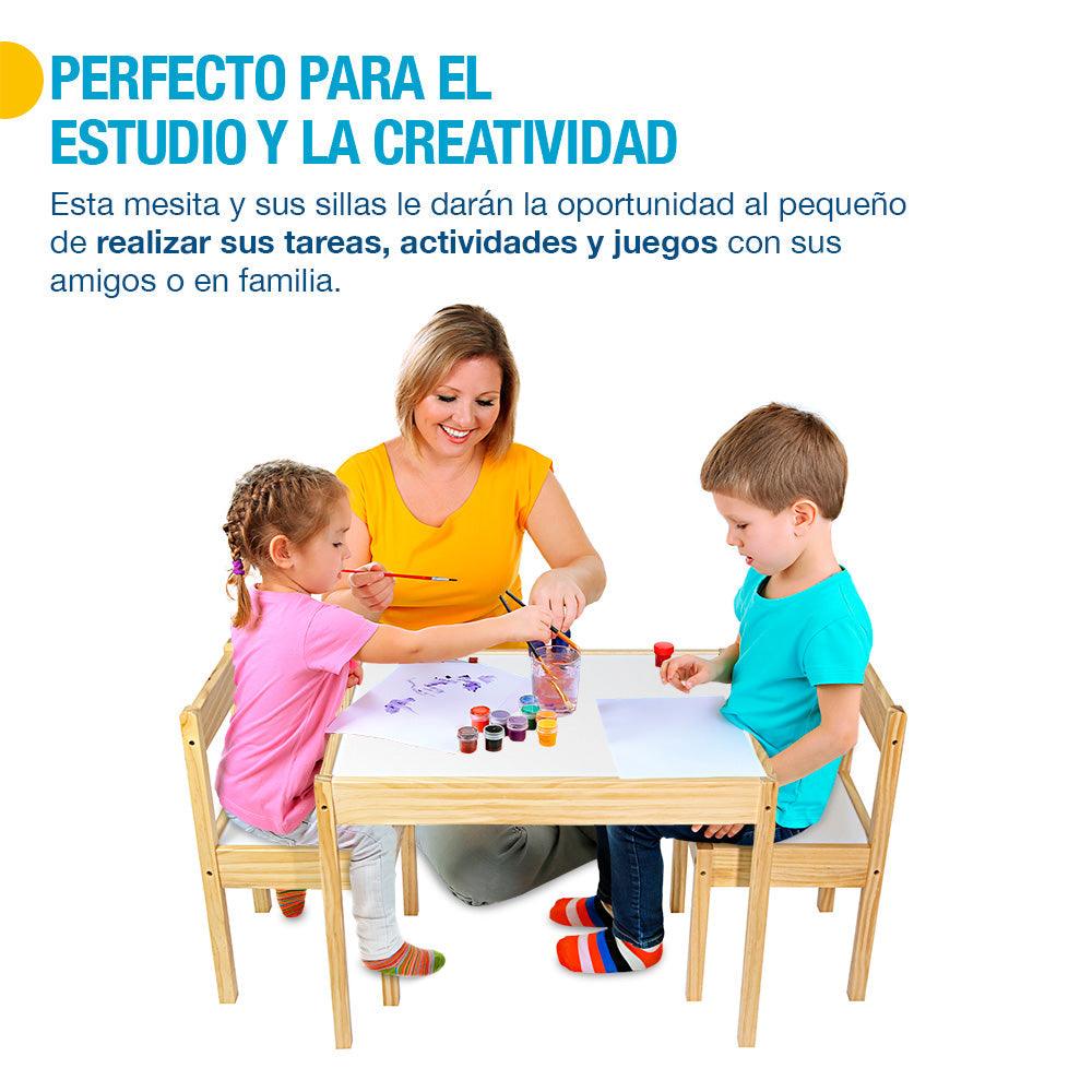 Mesa y 2 Sillas para Niños Montessori Fabricado en Madera de Abedul y MDF Shimy - Redlemon