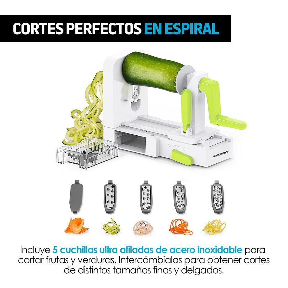 Rallador Verduras en Espiral 5 Cuchillas Spiralizer - Redlemon