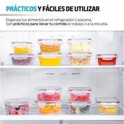 Contenedores para Alimentos Reutilizables de Plástico 16 Pz con Tapa - Redlemon