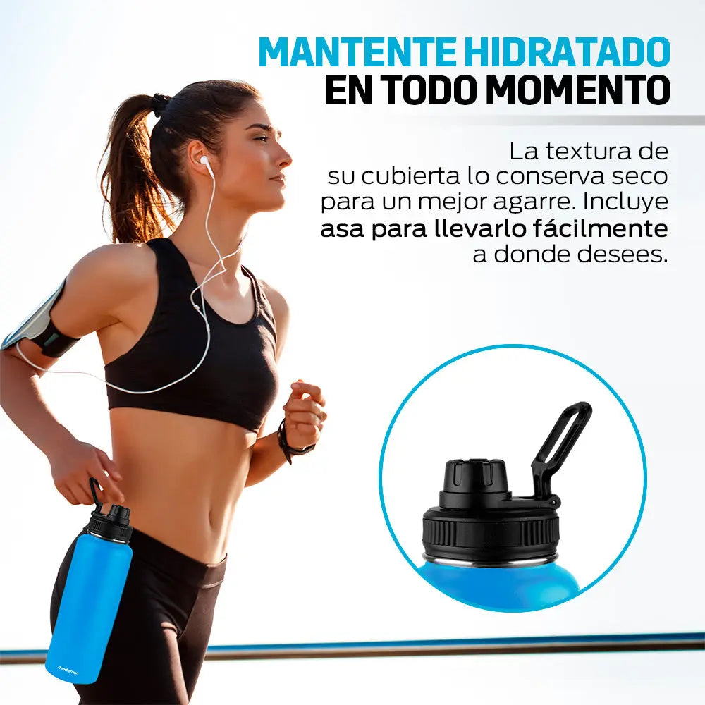 Termo de Acero Inoxidable con Aislamiento Térmico para Agua Fría o Caliente, de 40 Onzas (1.2 L) Redlemon Technology México