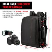 Mochila para Cámara Fotográfica con Compartimentos M-3000 Redlemon Technology México