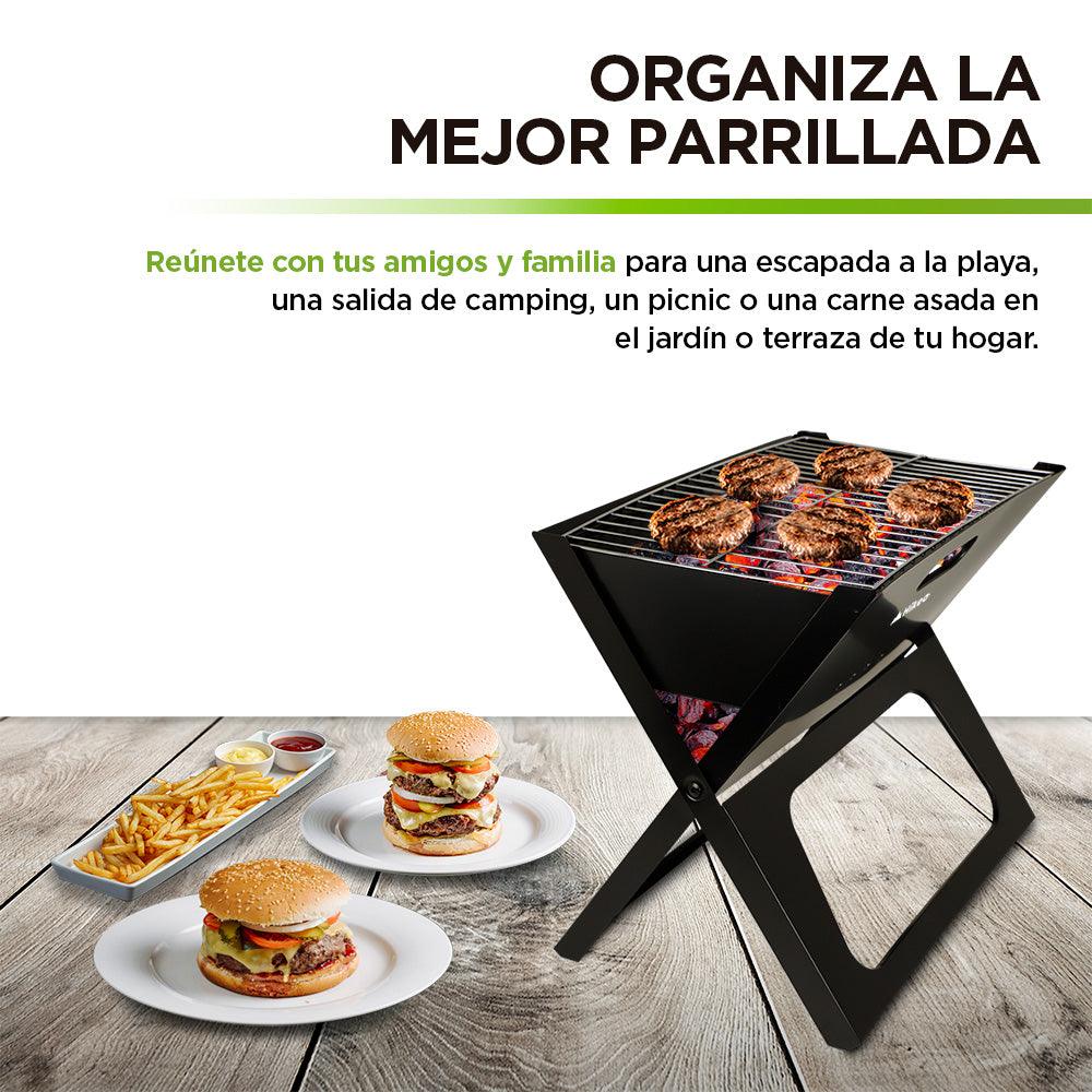 Asador de Carbón Portátil Plegable para Carne Asada Parrillada - Redlemon