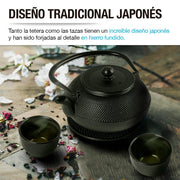 Tetera Japonesa de Hierro Fundido con Tazas, Infusor y Salvamanteles - Redlemon