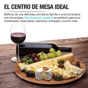 Organizador Giratorio Lazy Susan de Madera de Acacia 38 cm Casa Litus - Redlemon