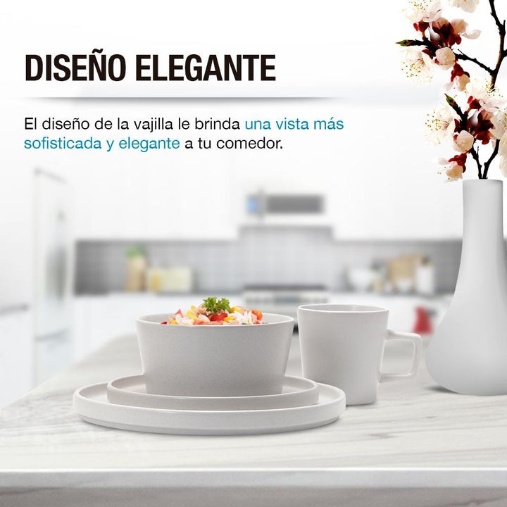 Vajilla para Cocina de Gres para 4 Personas (16 Piezas) - Redlemon