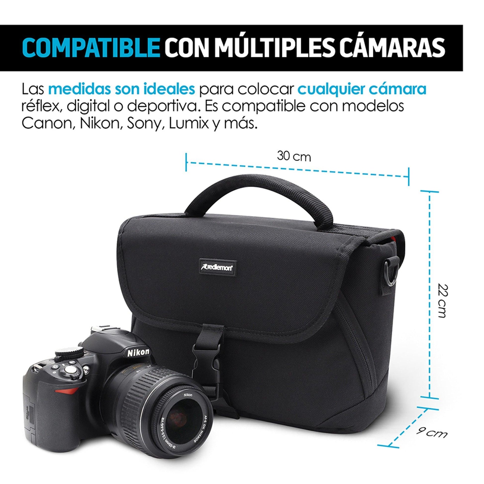 Mochila para Cámara Fotográfica Tipo Maletín con Separadores - Redlemon