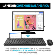 Teclado y Mouse Inalámbrico USB para Windows y Mac - Redlemon