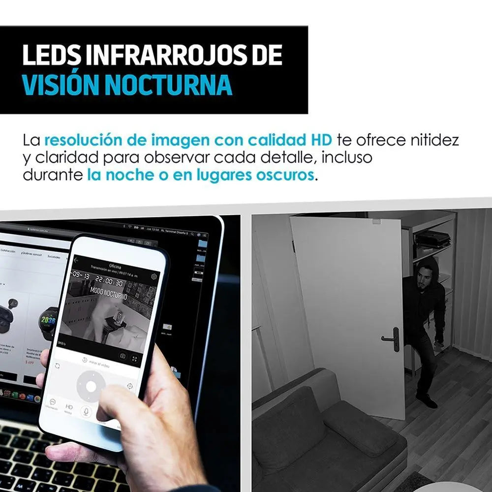 Cámara de Seguridad WiFi HD Con Detección de Movimiento - Redlemon