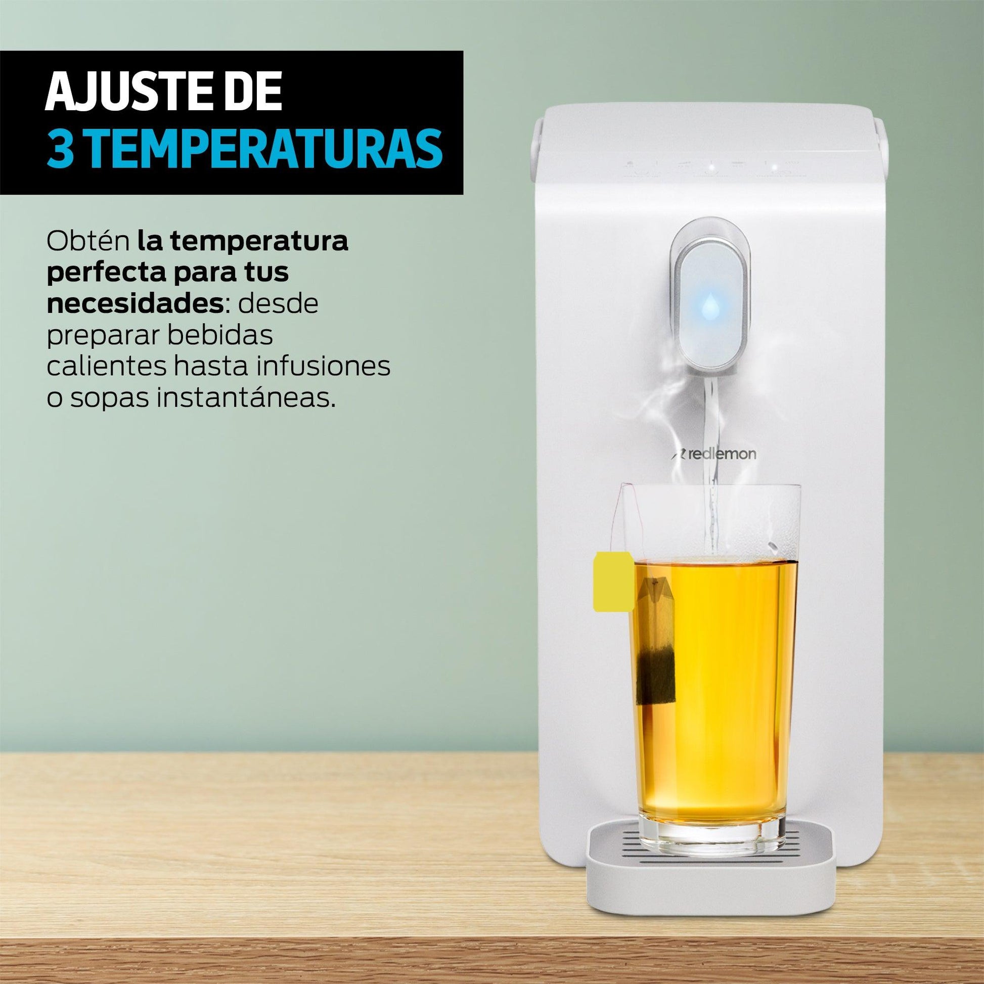 Dispensador de Agua Caliente Eléctrico 3.4 Litros 3 Temperaturas - Redlemon