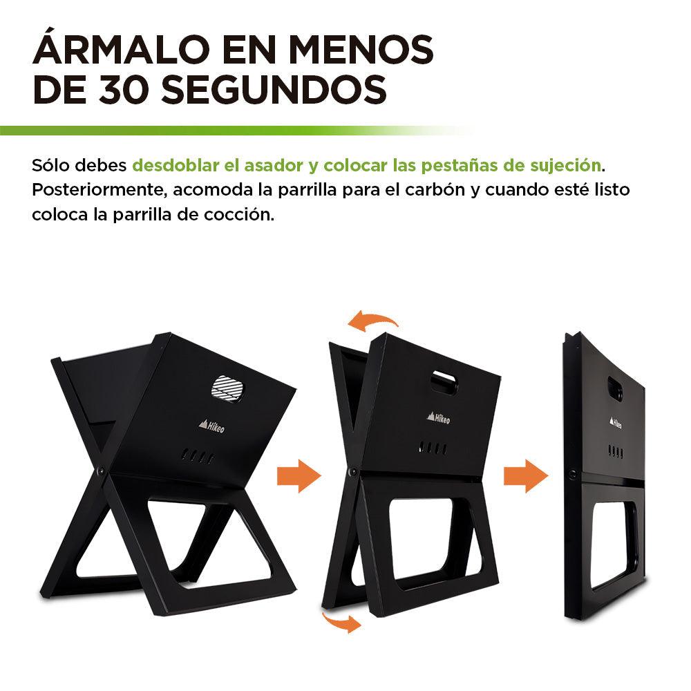 Asador de Carbón Portátil Plegable para Carne Asada Parrillada - Redlemon
