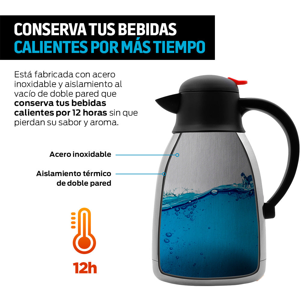 Jarra Térmica para Café y Té de Acero Inoxidable 1.5L Redlemon Technology México