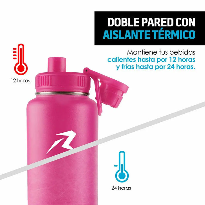 Termo de Acero Inoxidable con Aislamiento Térmico para Agua Fría o Caliente Capacidad 940 ml (32 Oz) - Redlemon