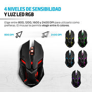 Kit de Teclado y Mouse Gamer Alámbrico USB con Luz LED - Redlemon