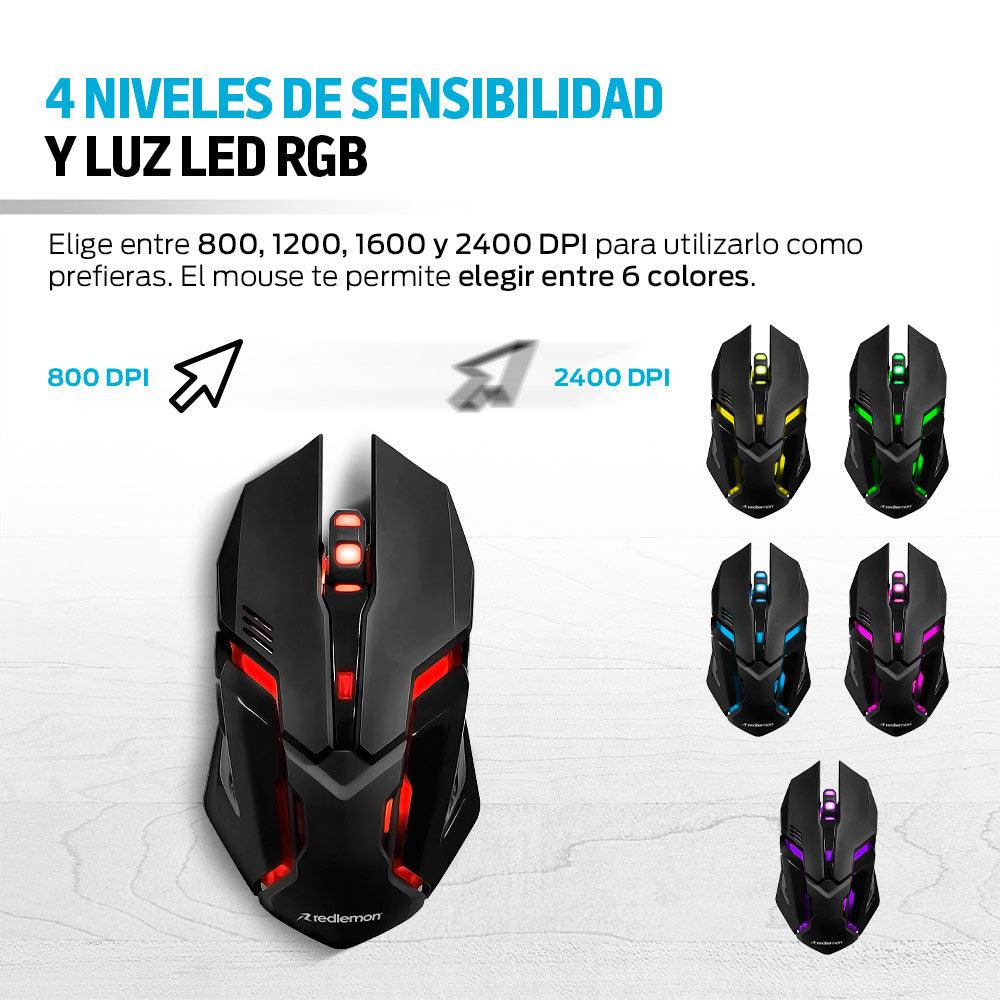 Kit de Teclado y Mouse Gamer Alámbrico USB con Luz LED - Redlemon