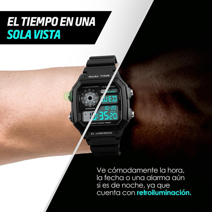 Reloj Clásico Deportivo Resistente Pantalla Digital Mod.1299 - Redlemon