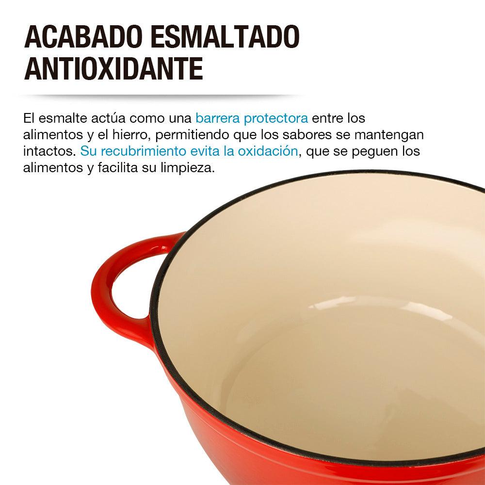 Olla de Hierro Fundido Esmaltada 3.8L Horno Holandés Dutch Oven Casa Litus - Redlemon