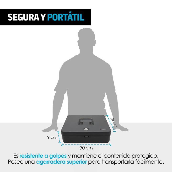 Caja de Seguridad para Dinero Efectivo con Cerradura 2 Llaves - Redlemon