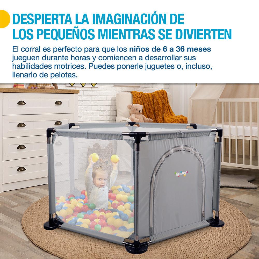 Corral para Bebé Portátil para Interior y Exterior con Bolsa de Viaje Shimy - Redlemon