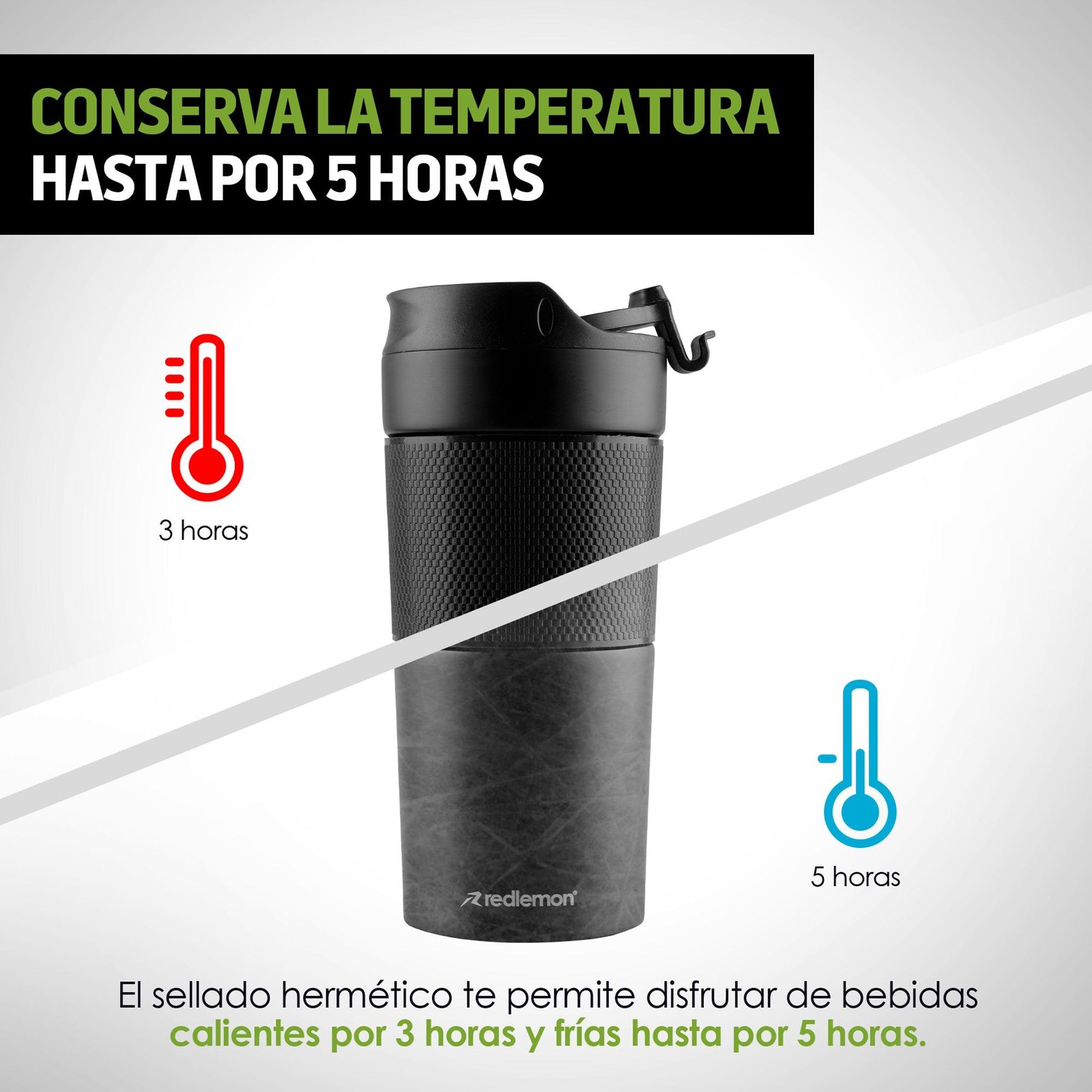 Termo para Café con Prensa Francesa 350 ml - Redlemon