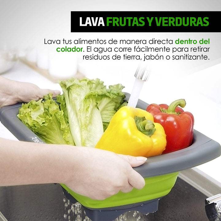 Colador Plegable de Silicón con Asas para Fregadero - Redlemon