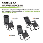 Silla Plegable Camastro Portátil Antigravity Silla para Exteriores Hikeo - Redlemon
