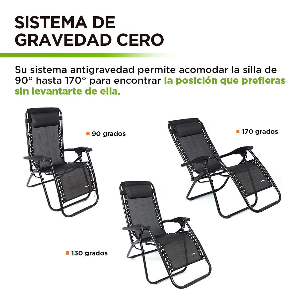 Silla Plegable Camastro Portátil Antigravity Silla para Exteriores Hikeo - Redlemon