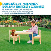 Mesa y 2 Sillas para Niños Montessori Fabricado en Madera de Abedul y MDF Shimy - Redlemon