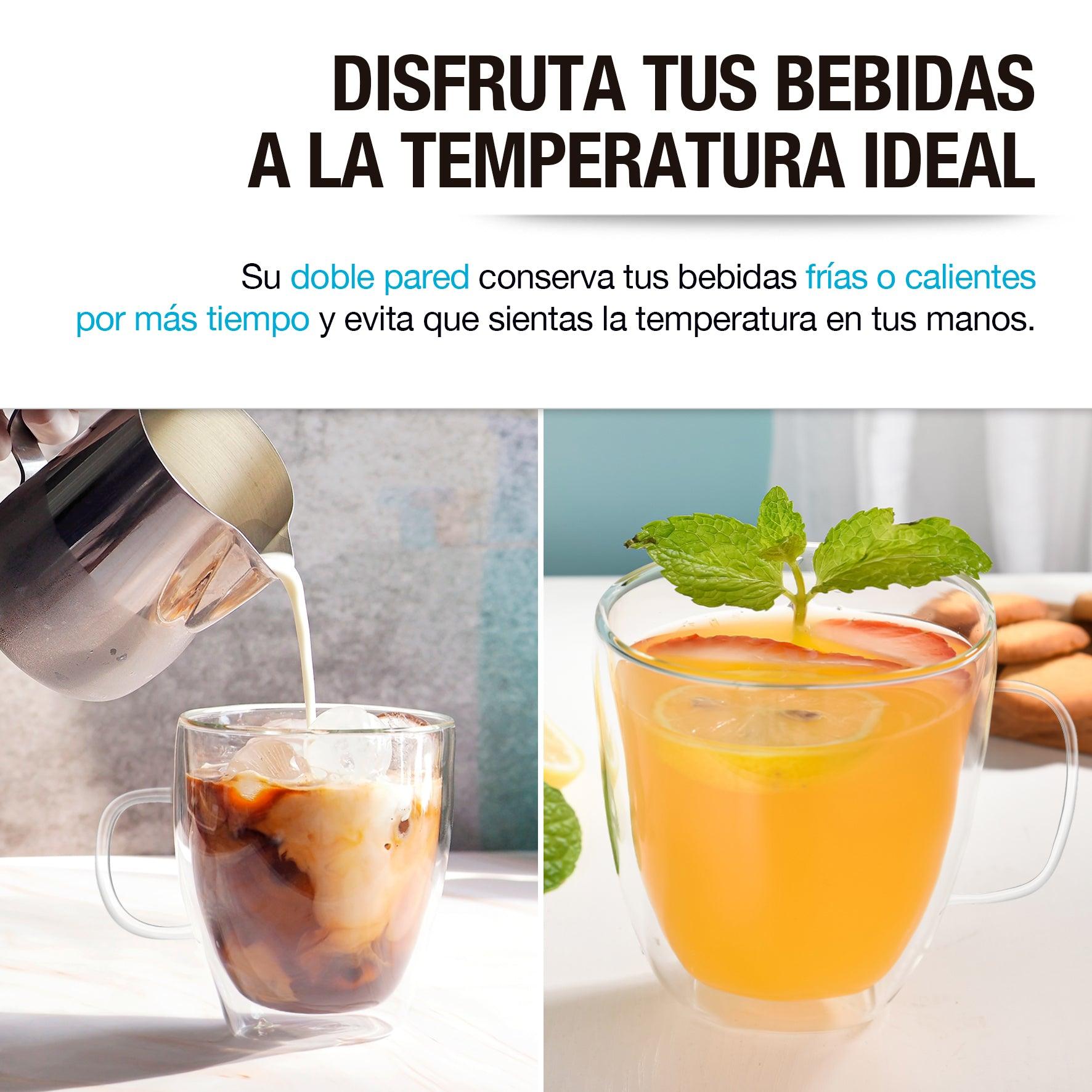 Tazas para Café de Doble Pared Térmica 4Pz 330ml y 140ml - Redlemon