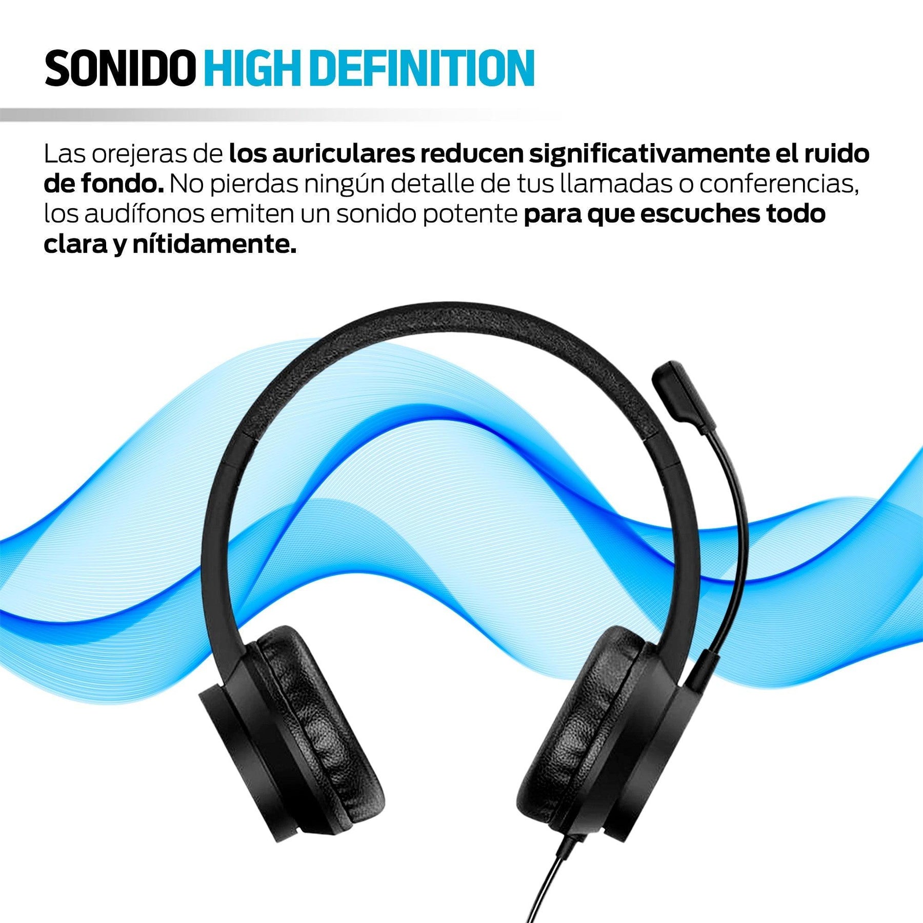 Audífonos Alámbricos de Diadema USB con Micrófono tipo Call Center - Redlemon