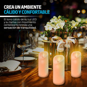Velas LED Decorativas Grandes (6 pzas) con 2 Baterías AA - Redlemon