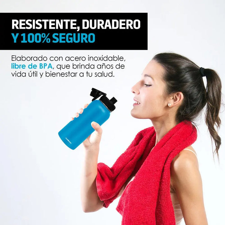 Termo de Acero Inoxidable con Aislamiento Térmico para Agua Fría o Caliente Capacidad 940 ml (32 Oz) - Redlemon