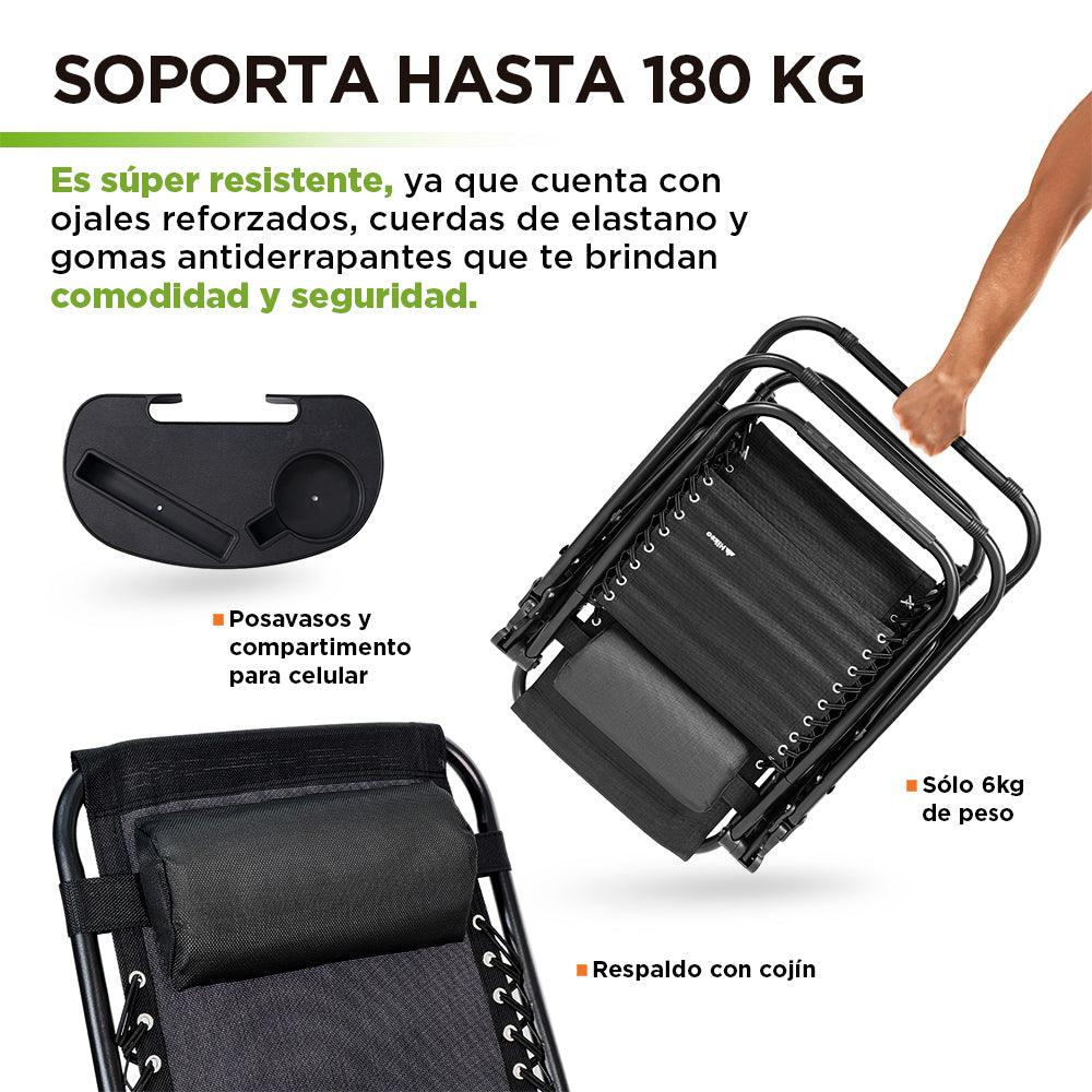 Silla Plegable Camastro Portátil Antigravity Silla para Exteriores Hikeo - Redlemon