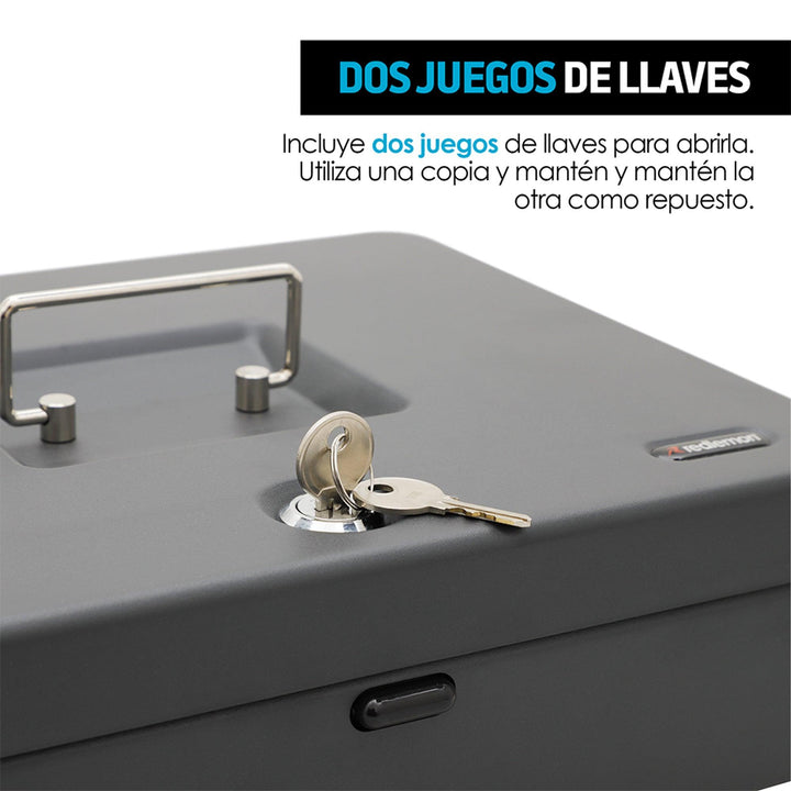 Caja de Seguridad para Dinero Efectivo con Cerradura 2 Llaves - Redlemon