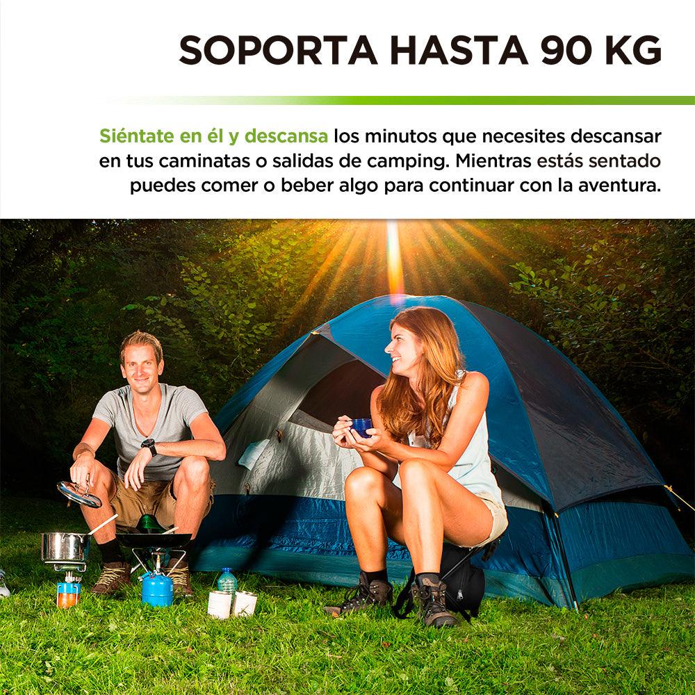 Silla Plegable Portátil tipo Mochila con Hielera de 13 Litros Banco para Pesca Hikeo - Redlemon