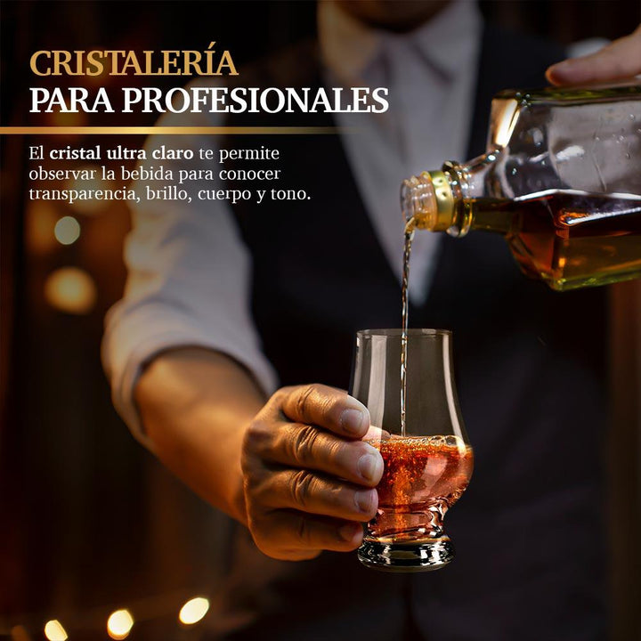 Copas de Vidrio para Whiskey Tequila Bourbon 4 Piezas - Redlemon