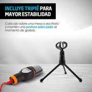 Micrófono Condensador para PC y Laptop Conector Aux 3.5mm - Redlemon