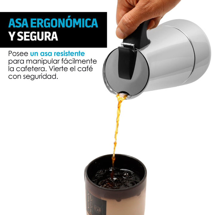 Cafetera Italiana tipo Moka Acero Inoxidable (300 ml) - Redlemon