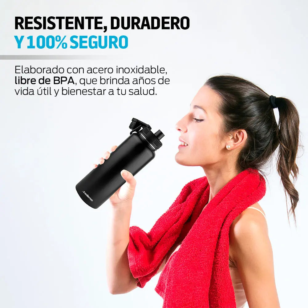Termo de Acero Inoxidable con Aislamiento Térmico para Agua Fría o Caliente, de 40 Onzas (1.2 L) Redlemon Technology México