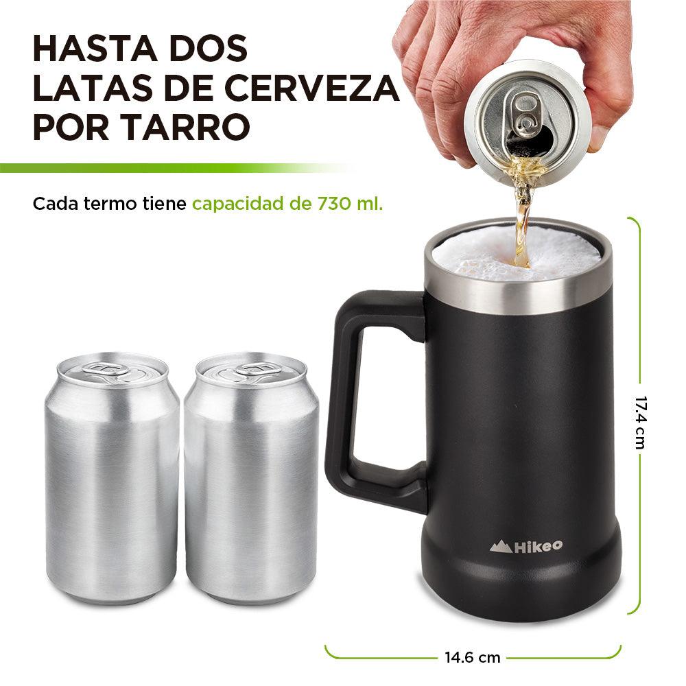 Tarro Cervecero de Acero Inoxidable 2 Piezas de 730 ml Hikeo - Redlemon