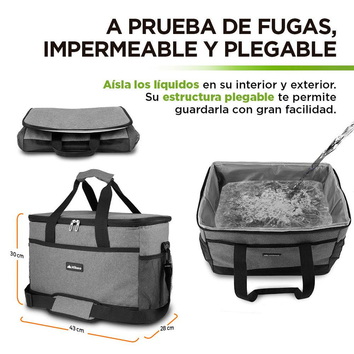 Hielera Térmica Extra Grande Impermeable 30 Litros 36 Latas Hikeo - Redlemon