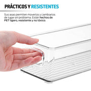 Organizadores para Refrigerador y Alacena Apilables 1.5 Litros (4 Pz) - Redlemon