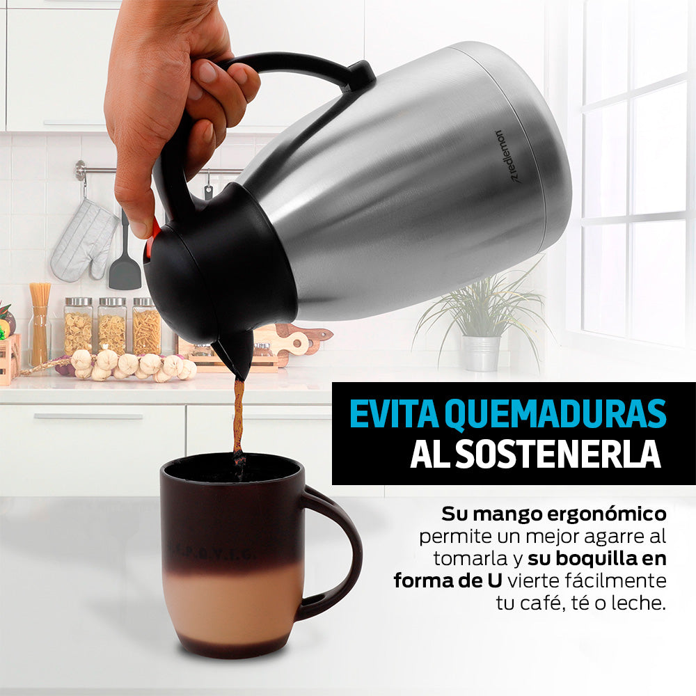 Jarra Térmica para Café y Té de Acero Inoxidable 1.5L Redlemon Technology México