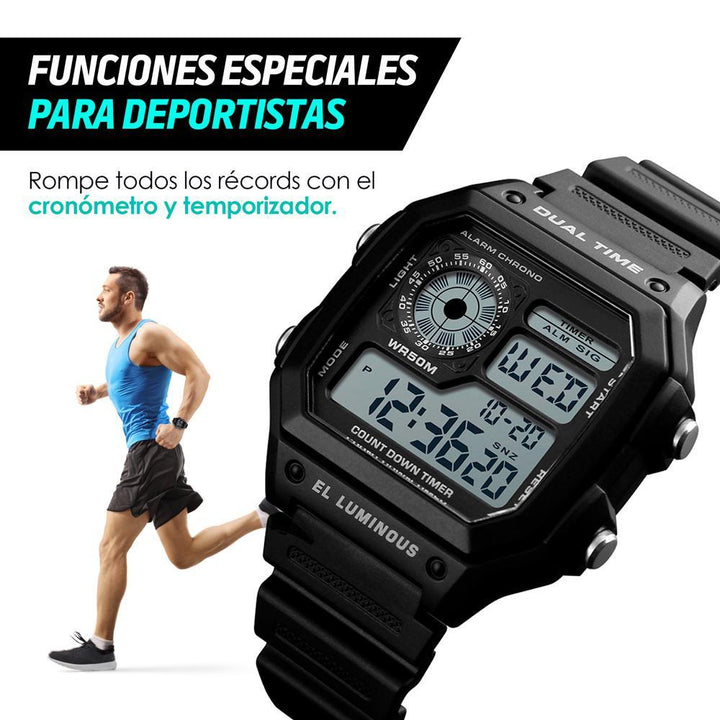 Reloj Clásico Deportivo Resistente Pantalla Digital Mod.1299 - Redlemon