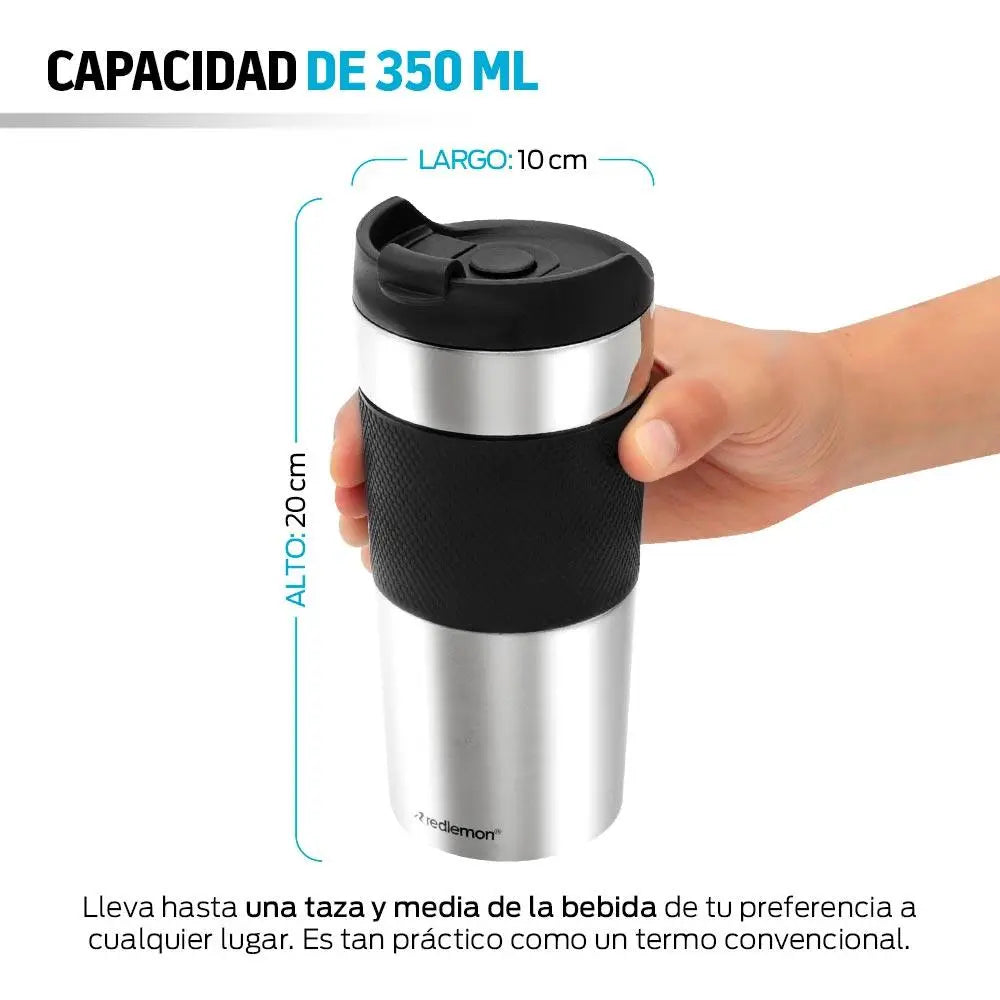 Termo para Café con Prensa Francesa Integrada (350 ml) - Redlemon