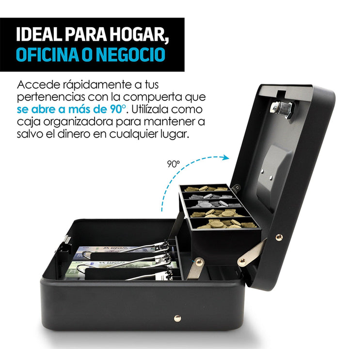Caja de Seguridad para Dinero Efectivo con Cerradura 2 Llaves - Redlemon