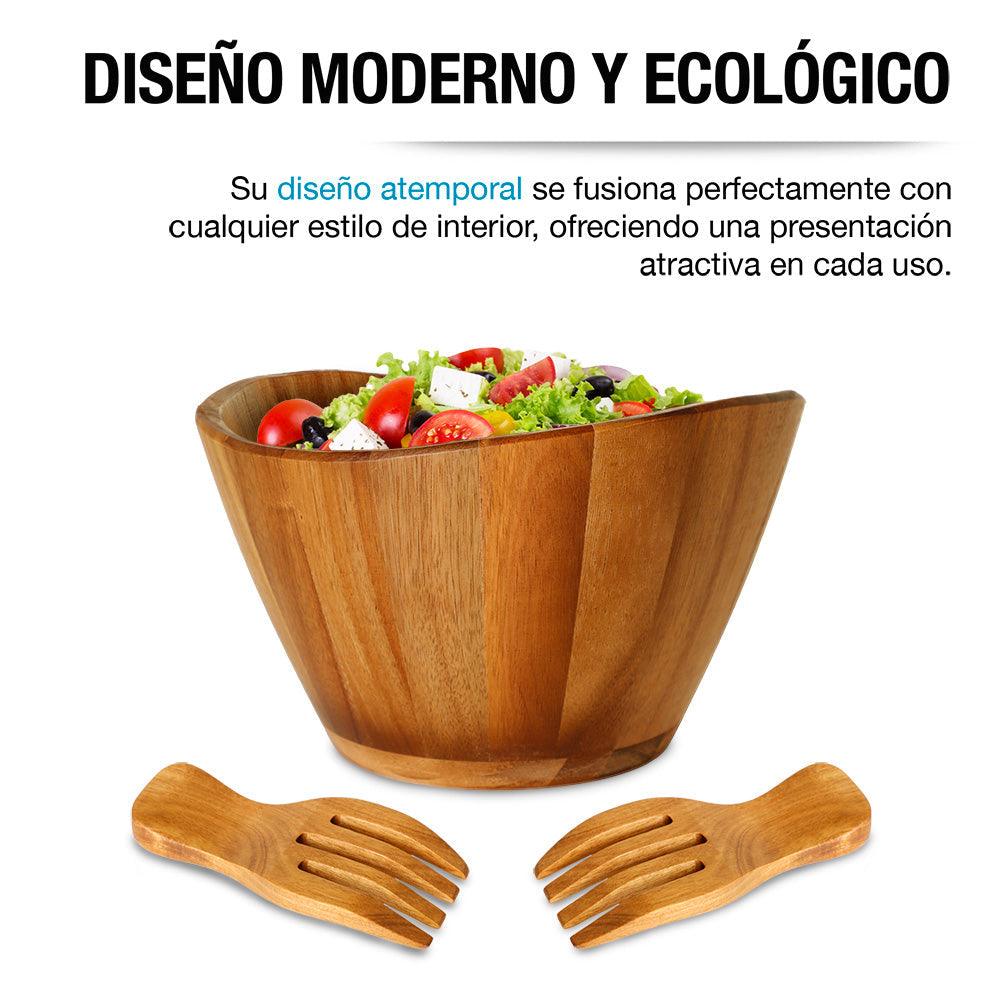 Ensaladera de Madera Acacia Artesanal Bowl Extra Grande 5.5 L - Redlemon
