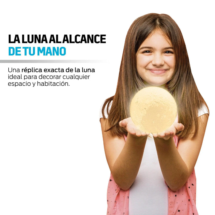 Lámpara de Luna en Impresión 3D(12cm) con 2 Colores LED - Redlemon