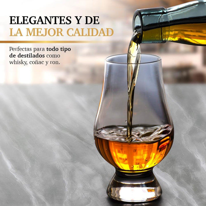 Copas de Vidrio para Whiskey Tequila Bourbon 4 Piezas - Redlemon