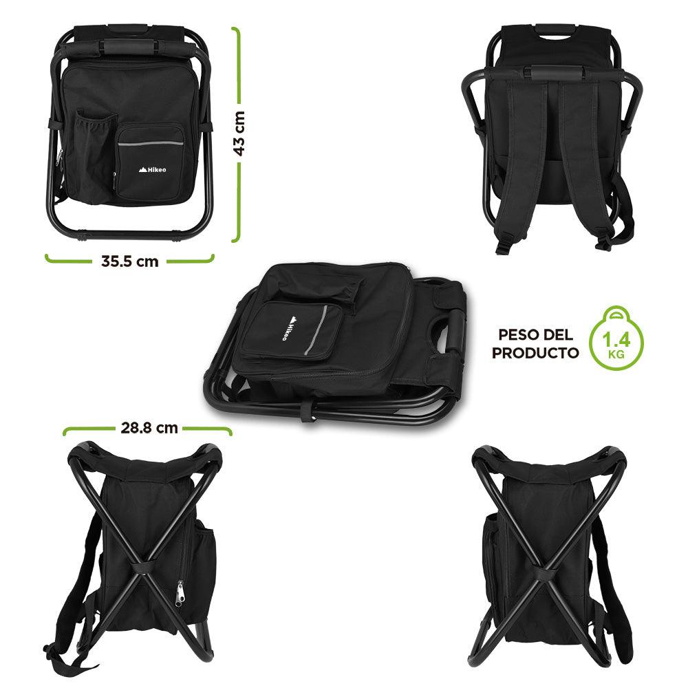 Silla Plegable Portátil tipo Mochila con Hielera de 13 Litros