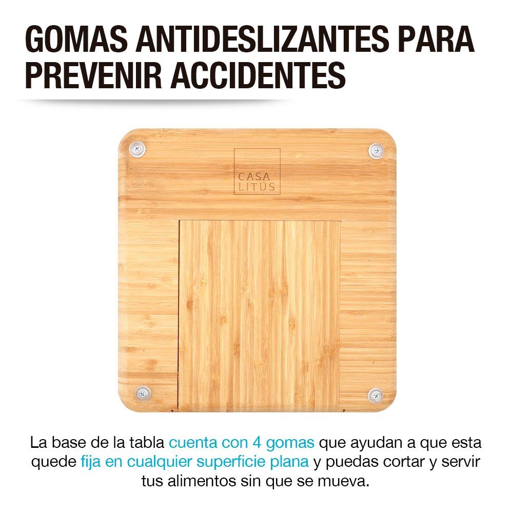Tabla para Quesos y Carnes Frías de Bambú con Accesorios - Redlemon